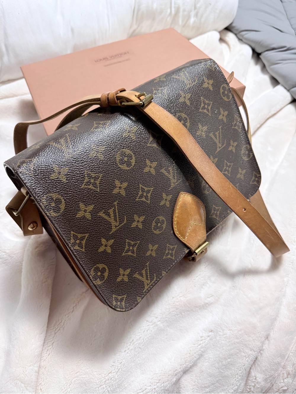 Louis Vuitton Monogram Crossbody Bag in Brown and Tan